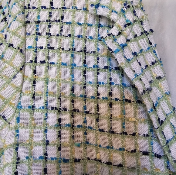 Blue and Green Tweed Blazer - Picture 3 of 4
